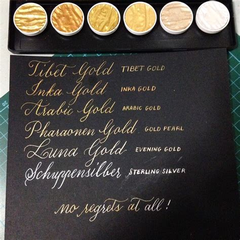Gold Palette Finetec Watercolor Lettering Gold Calligraphy