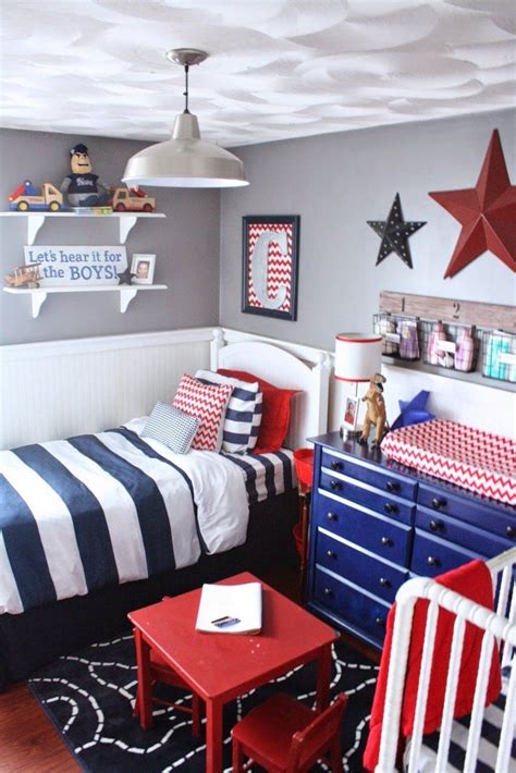 You can see another items of this gallery of 41+ best neutral kids bedroom design ideas for kids happy below. A Red, White & Blue Boys Room | Boys room decor, Shared ...