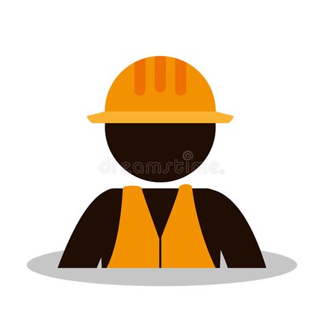 Worker Construction Avatar Icon Stock Vector Illustration Of