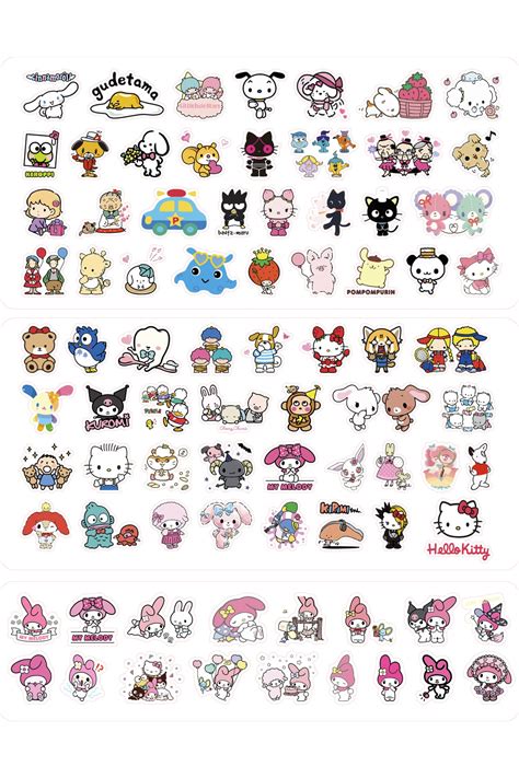 Ceres Sanrio Kuromi Hello Kitty My Melody Sticker Etiket Set 3 Sayfa 81