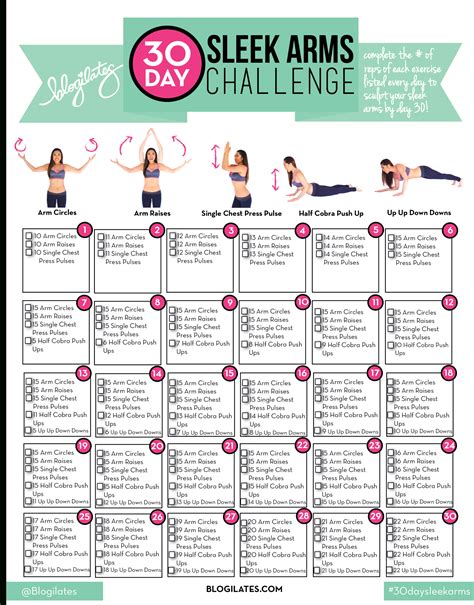 Printable 30 Day Exercise Challenges Template Calendar Design