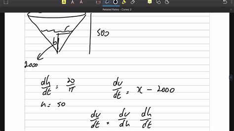 Related Rates Cones 3 Youtube