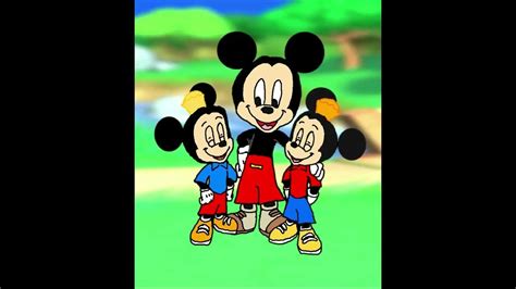 mickey mouse and his two little twins nephews morty and ferdie fieldmouse disney golf fanart