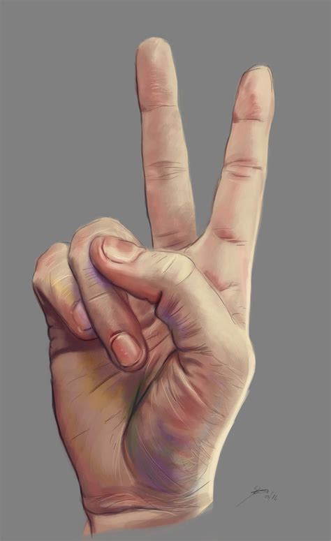 Drawing Practise Peace Hand Gesture By Ignaziodelmar On Deviantart