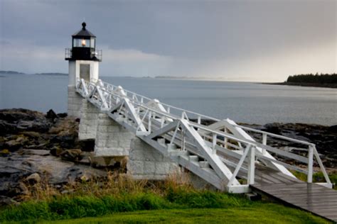 Storm Approaching Marshall Point Lighthouse Maine Usa Stock Photo