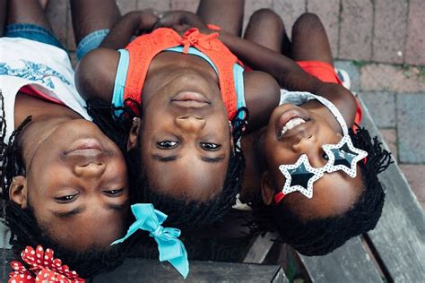 three black girls in usa colors by gabriel gabi bucataru