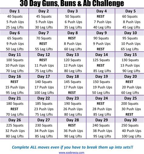 30 Day Fitness Challenge And Printable 30 Day Workout Challenge 30