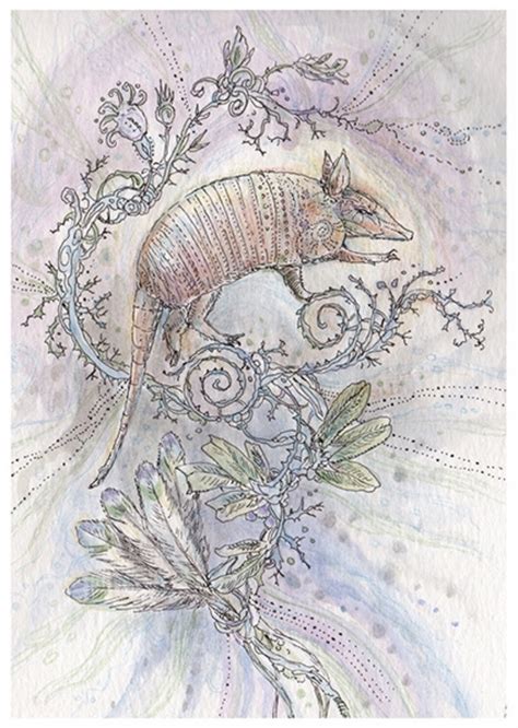 Featured Card Of The Day 5 Of Feathers ~ Armadillo Spiritsong Tarot By Paulina Cassidy