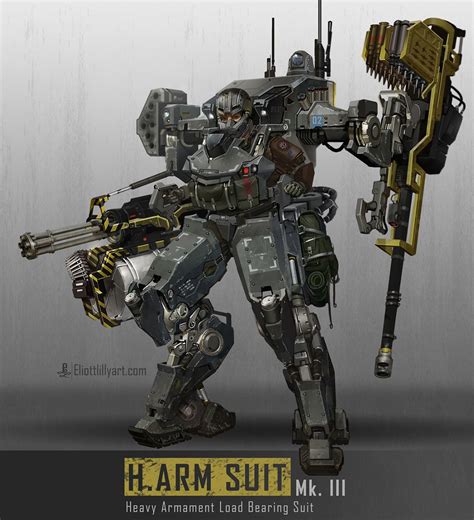 Harm Suit Robots By Eliott Lilly Power Armor Armor Concept Mech