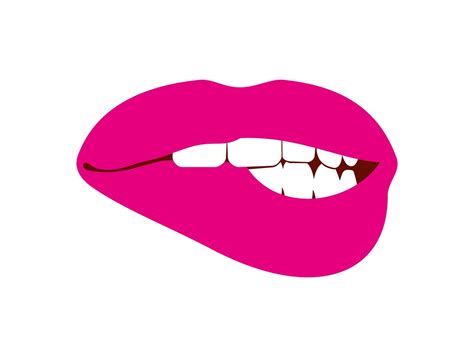Woman Biting Her Lip Vector Illustration White By Microvector Thehungryjpeg