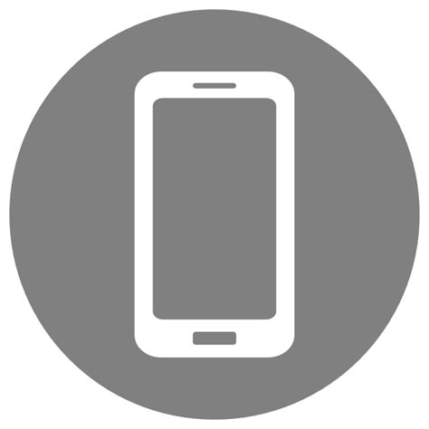 Mobile Icon White On Grey Free Svg