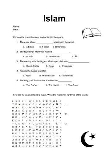 Free Introduction To Islam Worksheet Teaching Resources