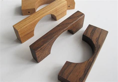 Modern Cabinet Pulls 2 Oak Wood Drawer Handles Wooden Drawer Etsy