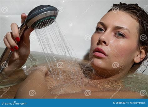 Woman Relaxing In Bathtub Stock Image Image Of Sitting