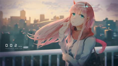 Download 1920x1080 Zero Two Darling In The Franxx Pink