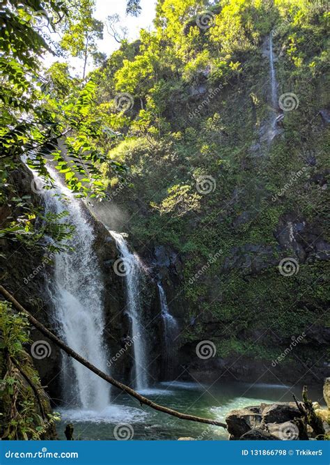 Beautiful Waterfall And Private Lagoon Stock Photo Image Of Islands