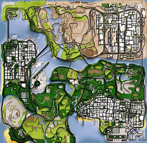 Large Detailed Road Map Of Gta San Andreas Games Mapsland Maps Of