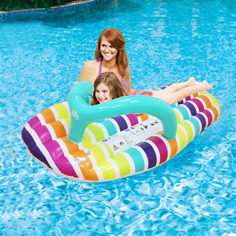 Buy Newest Inflatable Rainbow Slipper Pool Float Toys Inflated Air Mattress For