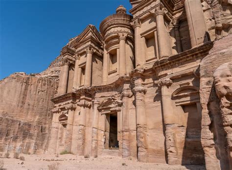 Side View Of The Monastery Building Ad Deir In Petra Jordan Stock
