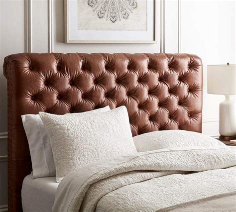 Pottery Barn Chesterfield Leather Headboard Leather Headboard