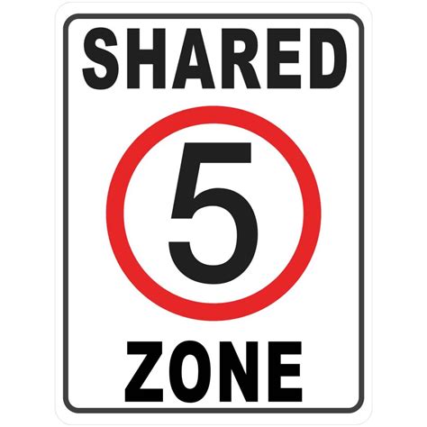 Shared Zone 5km Discount Safety Signs New Zealand