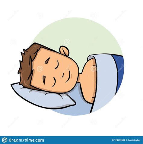 Cartoon Young Man Sleeping In A Bed Cartoon Design Icon Flat Vector