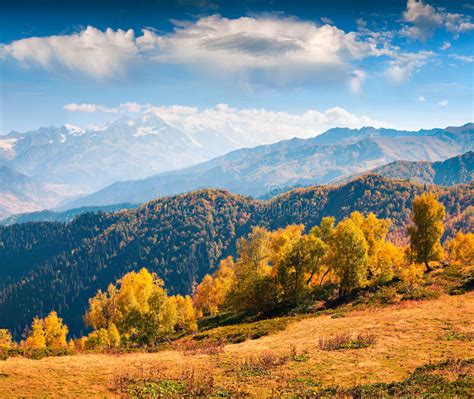Colorful Morning In The Caucasus Mountains Stock Photo Image Of