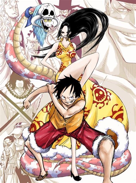 luffy x hancock art anime dessin one piece luffy