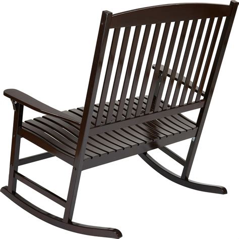 An outdoor rocking chair can come in different designs. Outdoor Wood 2-Person Double Rocking Chair Patio Porch
