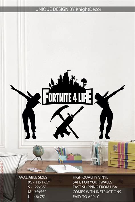 Fortnite Wall Decal Fortnite Vinyl Sticker Gaming Sticker Wall Decal