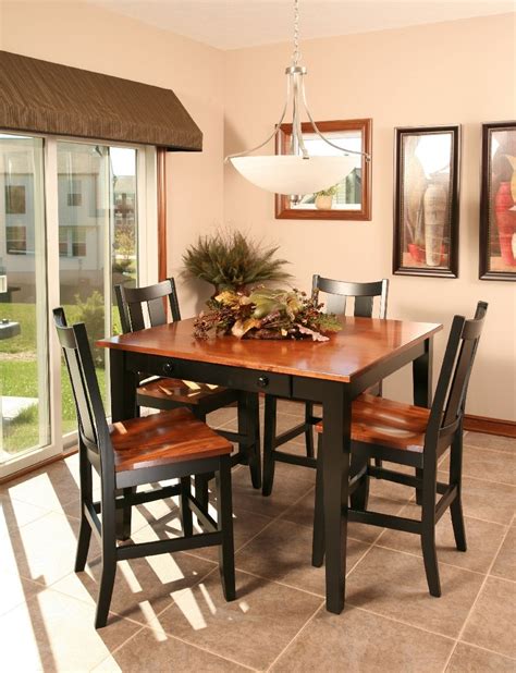 Amish furniture is furniture manufactured by the amish, primarily of pennsylvania, indiana, and ohio. High dining perfect for a kitchen nook. #kitchen # ...