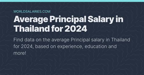 Average Principal Salary In Thailand For 2023