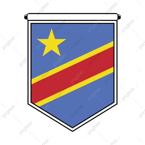 Gambar Vektor Bendera Kongo Demokrasi Dengan Latar Belakang Transparan