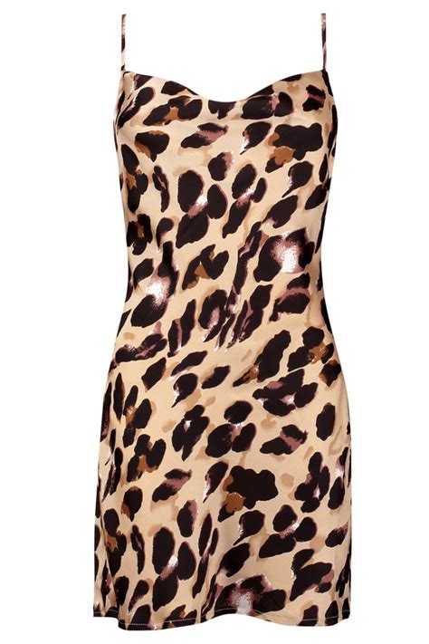 Satin Leopard Print Mini Dress Leopard Print Outfits Print Clothes