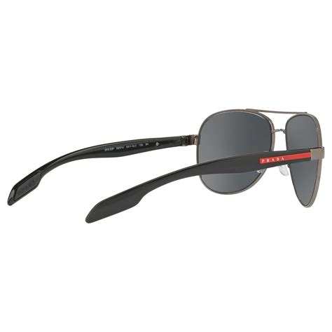 prada linea rossa ps 53ps aviator sunglasses black mirror grey at john lewis and partners