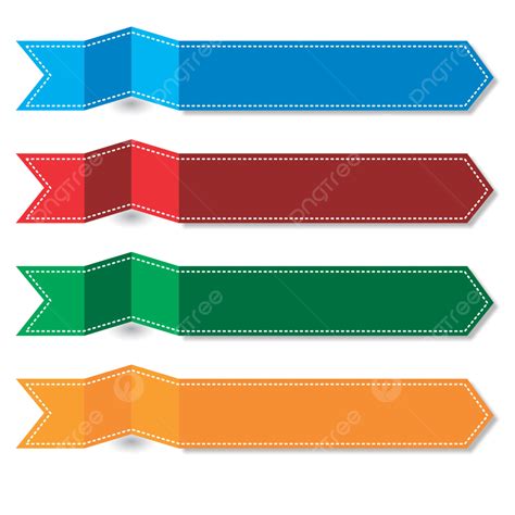 4 Steps Business Infographic Banner Strip Ribbon Label With Shadow Text