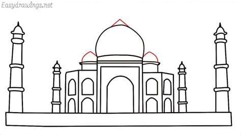 How To Draw A Taj Mahal Step By Step For Beginners Taj Mahal Drawing