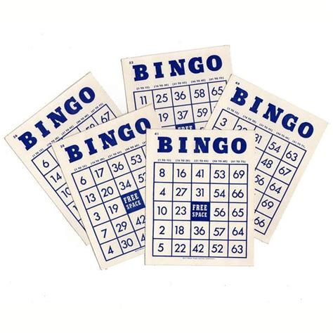 Vintage 1950s Whitman Blue And White Bingo Cards Lot Of 5 Bingo Cards