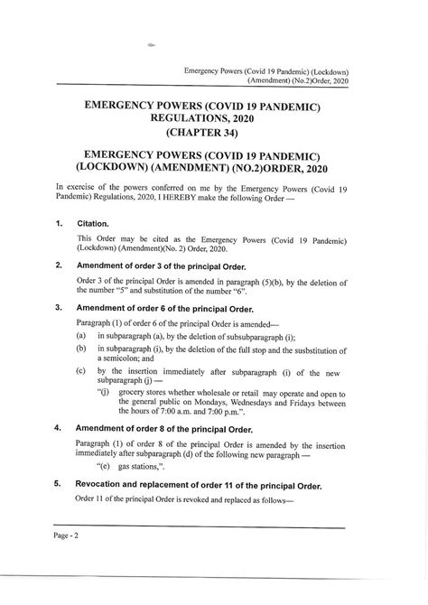 Emergency Powers Covid 19 Pandemic Lockdown Amendment No2
