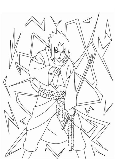 Sasuke Uchiha From Naruto Coloring Page Anime Coloring Pages