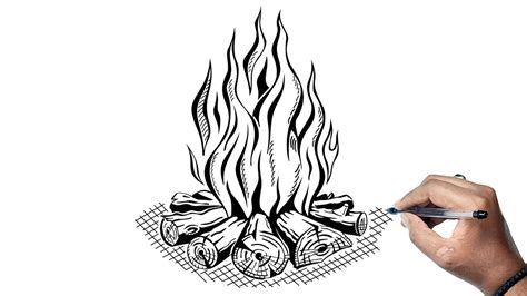 How To Draw Camp Fire Drawing Step By Step Tutorial How To Draw Camp