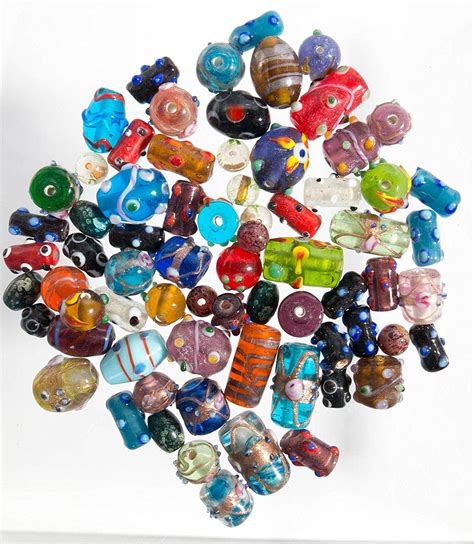 Glass Beads For Jewelry Making For Adults 60 80 Pieces Lampwork Murano