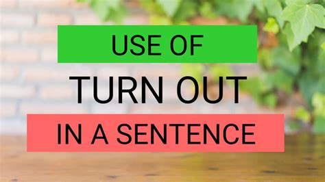 Use Of Turn Out In A Sentence And Its Meaning Youtube
