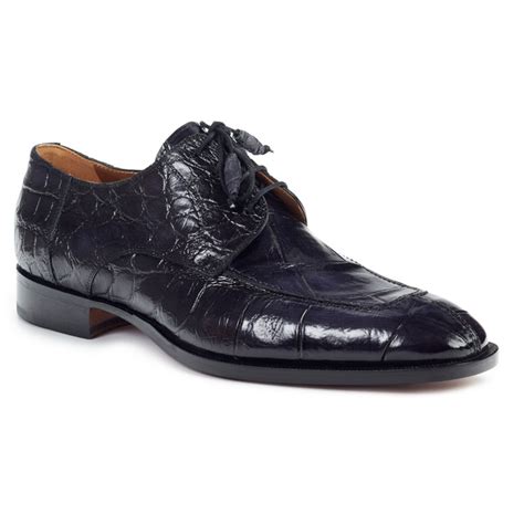 Mauri 1081 Alligator Apron Toe Shoes Black