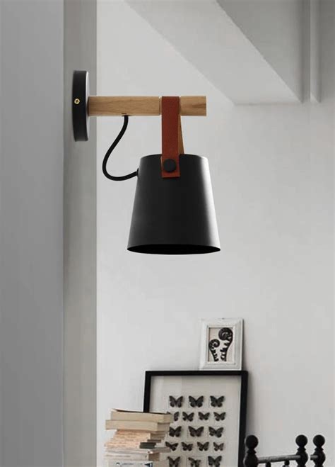 Body of lantern made from iron and wood. Nordic Wooden Hanging Wall Lamp | Wooden wall lights, Wall lamp, Wood wall lamps