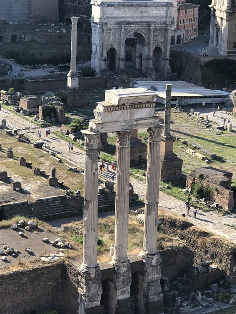 Private and public ceremonies for the spirits of the familial dead. Temple of Castor and Pollux, The Roman Forum, Rome. I was ...