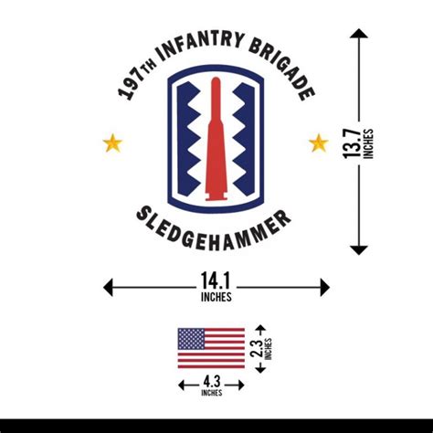 Us Army 197th Infantry Brigade Sledgehammer Short Sleeve White