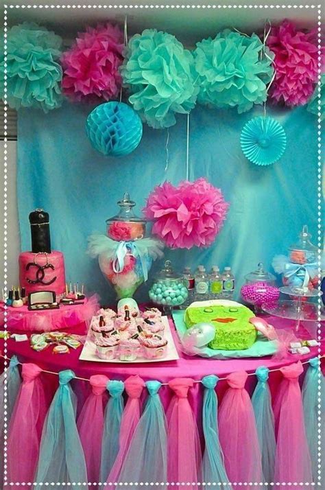 12th Birthday Table Spa Birthday Parties Girl Spa Party Kids Spa Party