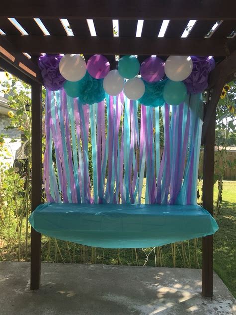 Create a memorable mermaid theme party. Mermaid birthday party backdrop Check out more from this ...