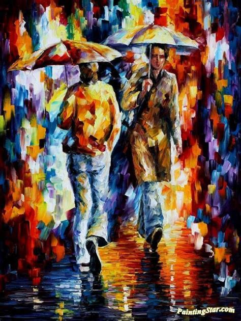 Rainy Encounter Artwork By Leonid Afremov Oil Painting And Art Prints On